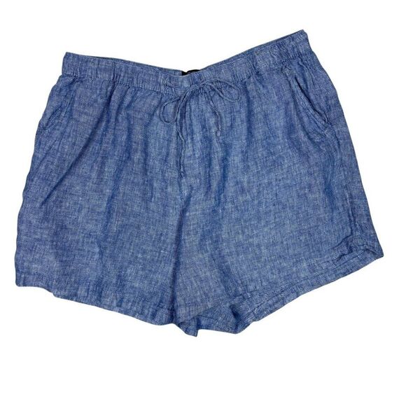 Tahari Linen Shorts Plus Size 2X Blue - Picture 1 of 4